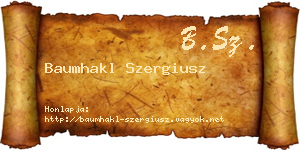 Baumhakl Szergiusz névjegykártya